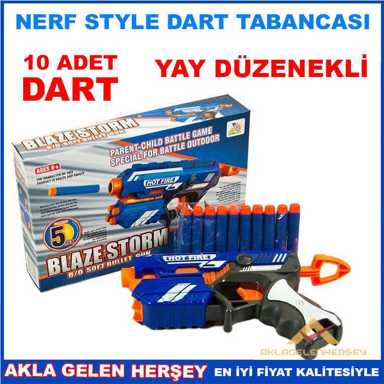 NERF STYLE 10 DART YAY DÜZENEKLİ HAVALI TABANCA