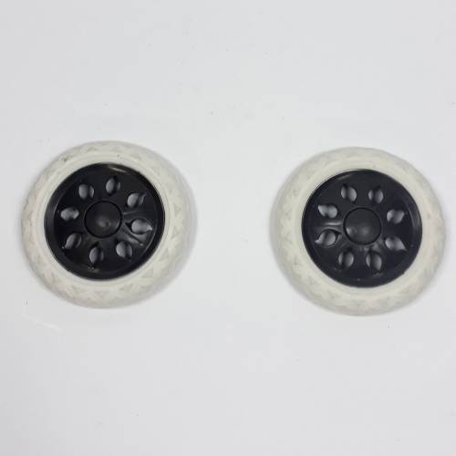 Pazar Arabası 16x16cm Teker Takımı Plastik Siyah Beyaz