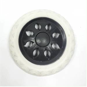 Pazar Arabası 16x16cm Teker Takımı Plastik Siyah Beyaz