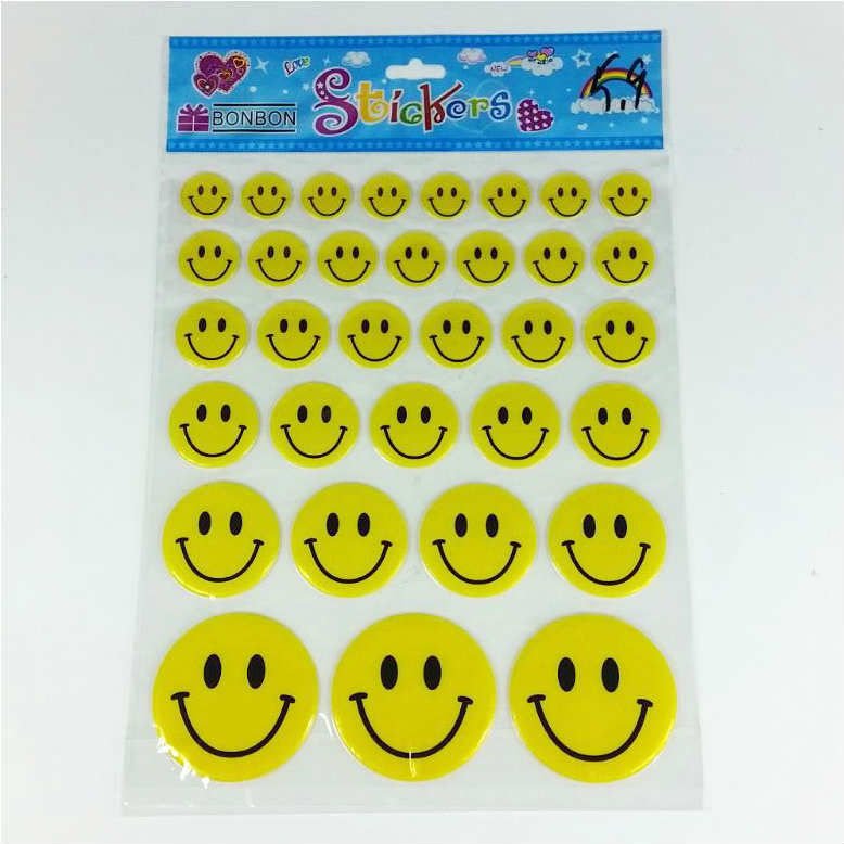 33'lü Kabartmalı Smile Emoji Stickers Büyük (telefon-tablet-laptop-stickers)