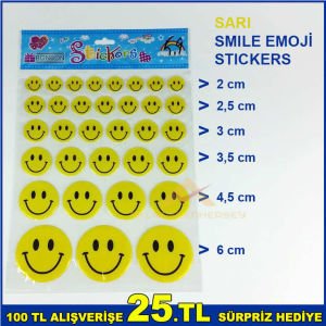 33'lü Kabartmalı Smile Emoji Stickers Büyük (telefon-tablet-laptop-stickers)