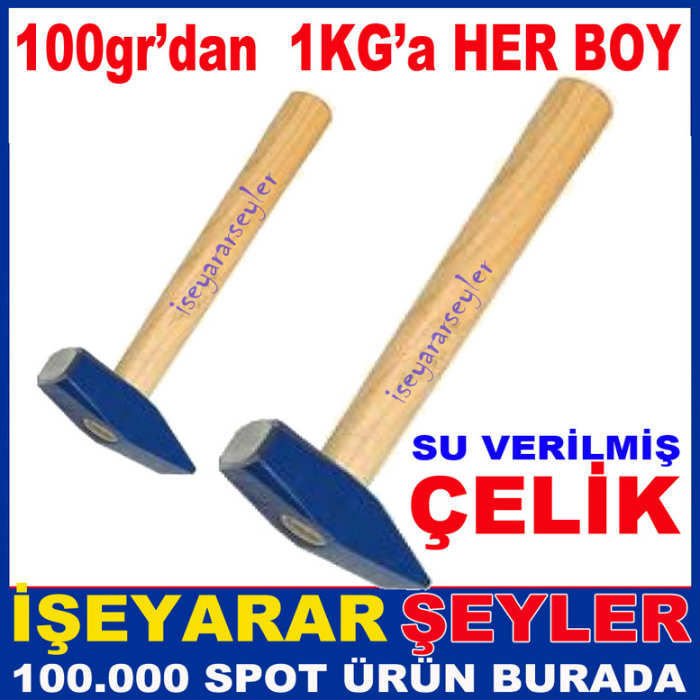 AHŞAP SAPLI ÇELİK ÇEKİÇ 500gr ENİYİ UCUZ FİYATLA