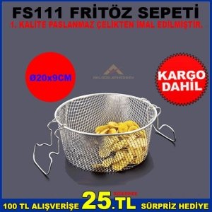 FS111 FRİTÖZ SEPETİ 1.SINIF PASLANMAZ ÇELİKTEN İMAL EDİLMİŞTİR