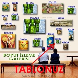 YEŞİL-SOĞUK ŞİŞELER 7 değişen ölçü ORİJİNAL KANVAS TABLO