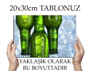 YEŞİL-SOĞUK ŞİŞELER 7 değişen ölçü ORİJİNAL KANVAS TABLO
