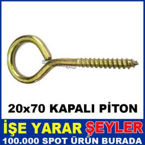 10 ADET PASLANMAZ ÇELİK 20x70 KAPALI KANCA PİTON