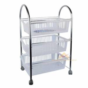 3 Katlı Naturel Model Tekerli Pratik Sebzelik