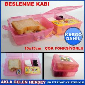 Çok Fonksiyonlu Beslenme Kabı Pratik Beslenme Kutusu Pembe