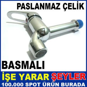 PASLANMAZ ÇELİK AÇ-KAPA TEKLİ MUSLUK BATARYASI