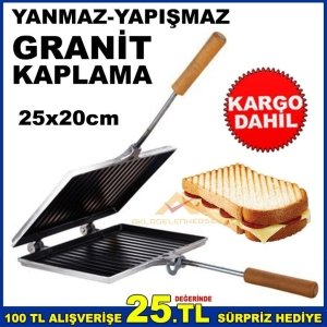 TAŞHAN OCAKÜSTÜ GRANİT KAPLAMA YanmazYapışmaz DÖKÜM TOST MAKİNESİ