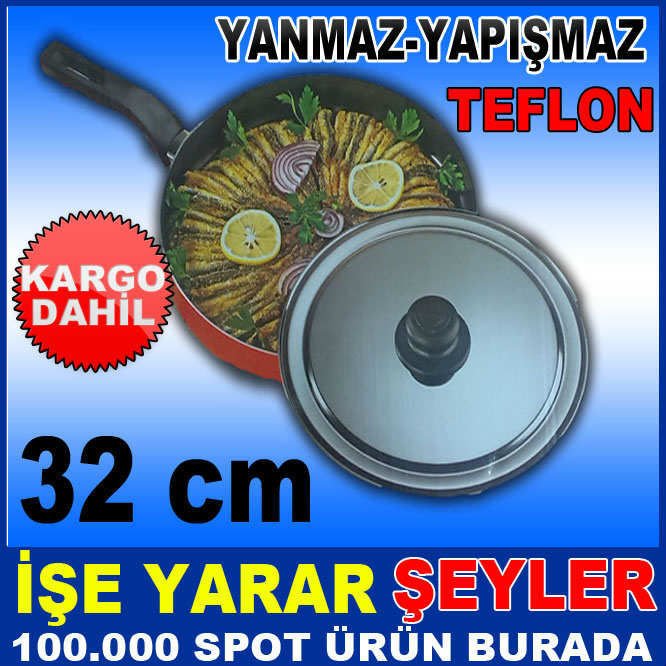 TEFLON KAPAKLI BALIK TAVASI YANMAZ-YAPIŞMAZ KD