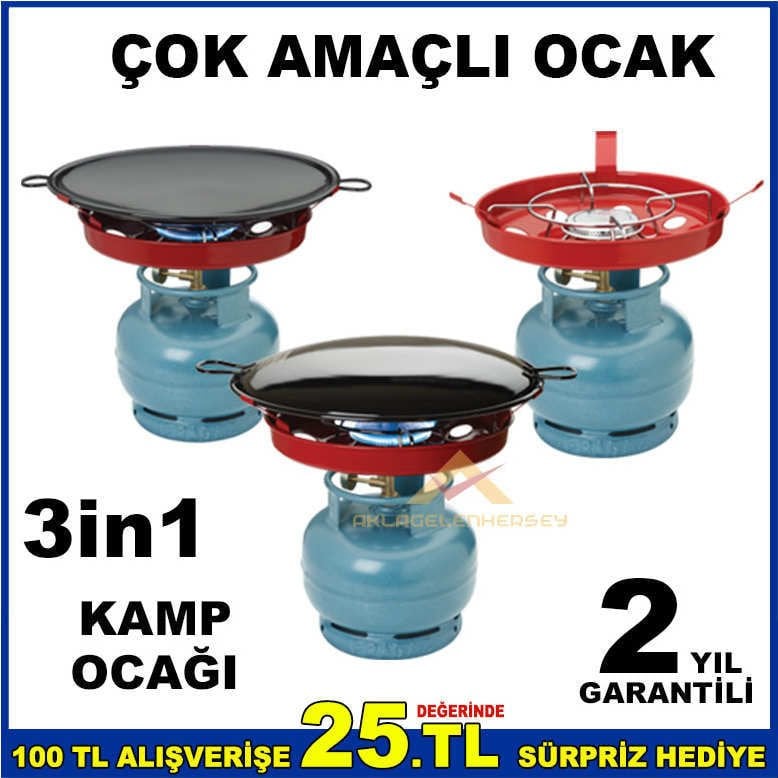 3in1 ÇOK AMAÇLI PORTATİF PİKNİK ve KAMP OCAĞI