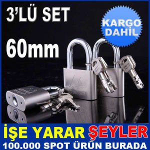 3lü set aynı anahtarla açılan master asma kilit set kd