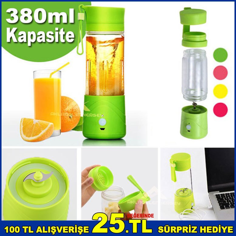 Taşınabilir Çok Fonksiyonlu Elektrikli Meyve Suyu Kupası Usb Şarj Doğrama ve Karıştırma Milk Shaker