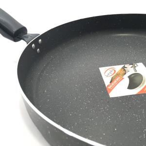 İç Dış Granit Kaplama Büyük Boy Leydi Kapaklı Balık Tavası Ø32 cm Kalın Alüminyum Izgara Tavası