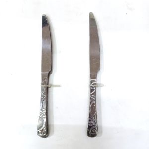 Desenli Paslanmaz Çelik Modern ve Sade Tasarımı ile 3 lü Tatlı Bıçağı