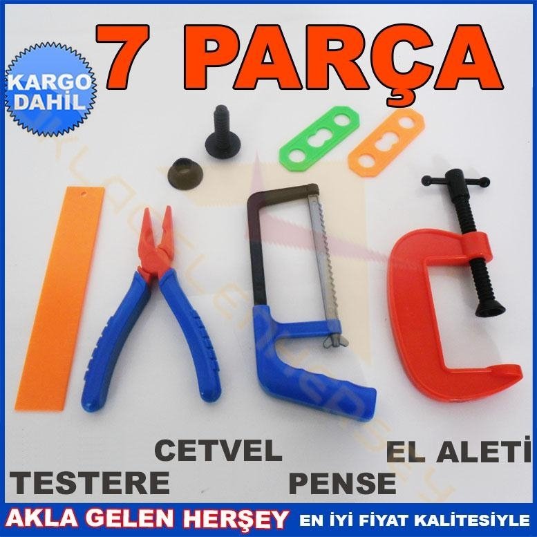 ÇOCUKLAR İÇİN EĞİTİCİ 7 PARÇA OYUNCAK TAMİR SETİ