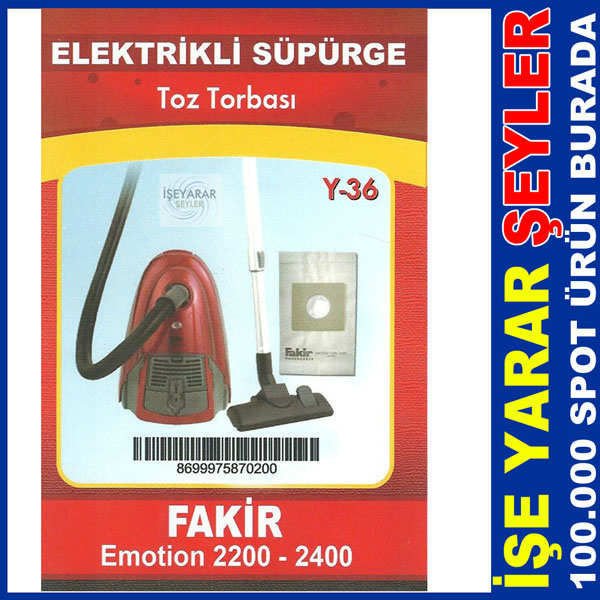 FAKİR ELEKTRİKLİ SÜPÜRGE TOZ TORBASI Y36