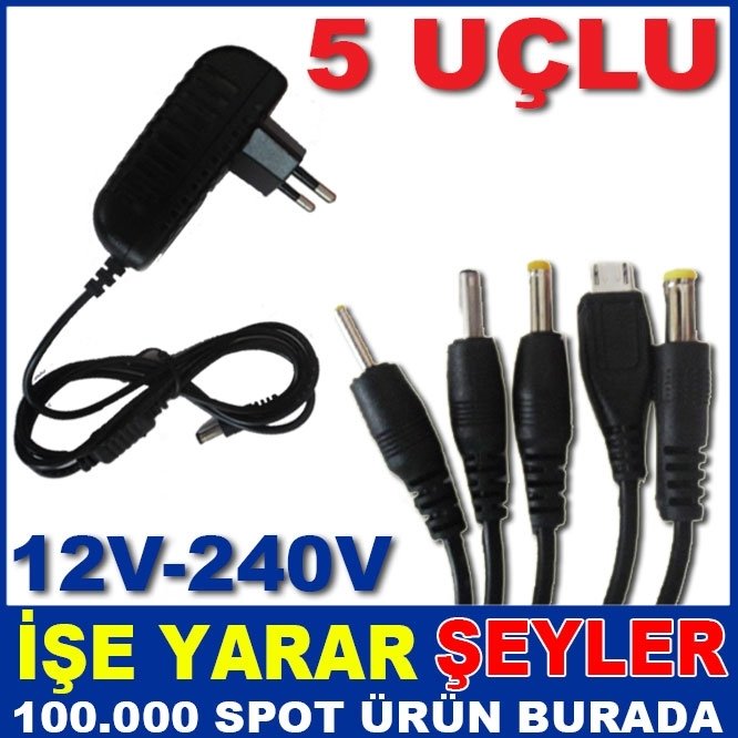 ÜCRETSİZ KARGO COMPAXE CTA-5700 UNIVERSAL 5 UÇLU ŞARJ ADAPTÖRÜ