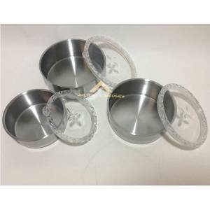 3lü SET PASLANMAZ ÇELİK SAKLAMA KABI SİLİKON CONTALI ŞEFFAF SIZDIRMAZ KAPAKLI 14cm-16cm-18cm ÇAPINDA