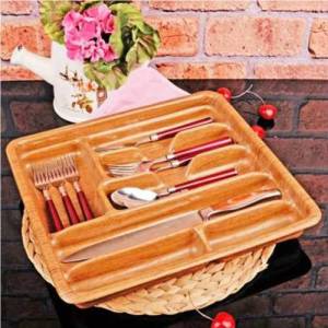 Ahşap Görünümlü 7 Bölmeli Çekmece İçi Kaşıklık 36x32cm Ebatında Büyük Boy Dekoratif Kaşıklık