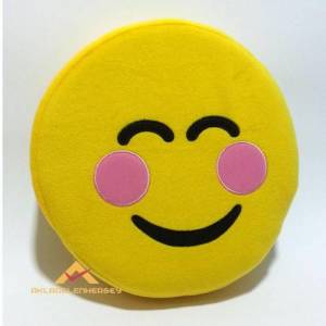 Gülümseyen Surat Sarı Dekoratif Emoji Yastık