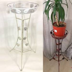 80x33cm ebatında şık tasarım paslanmaz çelik çiçekli ve saksılık dekoratif metal saksılık