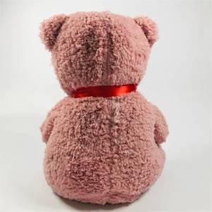 Kalp Tutan Sevimli Pudra Peluş Ayı - Sevgiliye Hediyelik 50cm