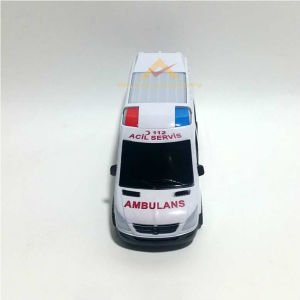 SESLİ IŞIKLI HAREKETLİ ÇOCUK AMBULANS OYUNCAK ARABA 21cm