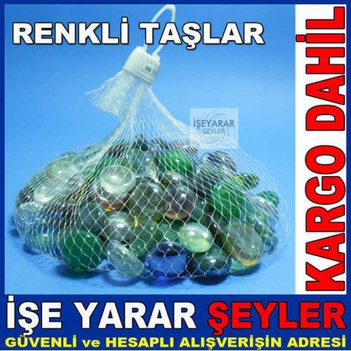 Dekoratif Renkli Parlak Cam Akvaryum Taşı Kd