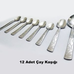 Bıçak, Çatal, Kaşık Takımı 42 Parça Sarmaşık Model Paslanmaz Çelik Rostfrei Yemek Seti