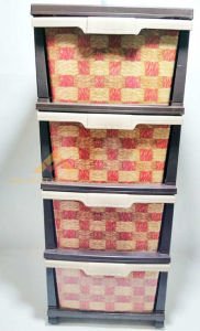 BÜYÜK BOY 4 ÇEKMECELİ RENKLİ DESENLİ KOMİDİN