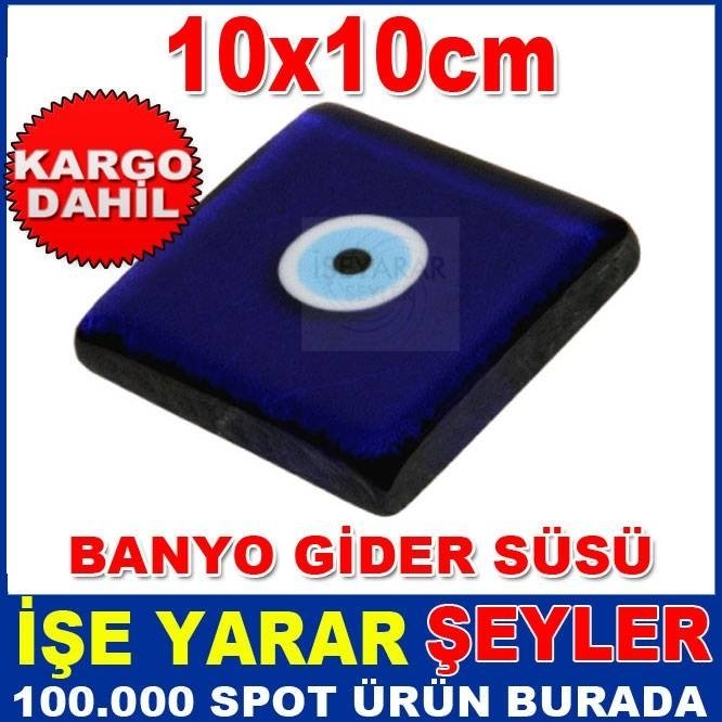DEKORATİF CAM NAZAR BONCUĞU BANYO GİDER SÜSÜ KD