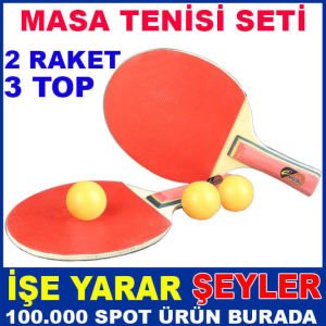 EĞLENCELİ 2 RAKETLİ 3 TOPLU MASA TENİSİ SETİ