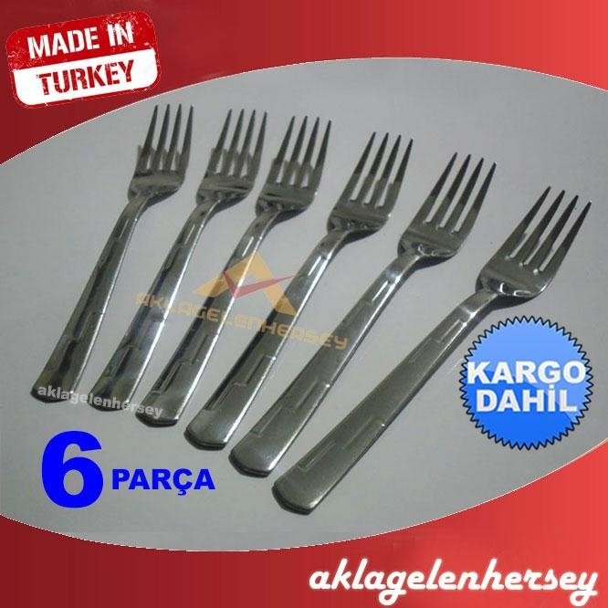 Ücretsiz Kargo 6 ADET PASLANMAZ ÇELİK ROSTRE YEMEK ÇATAL SETİ