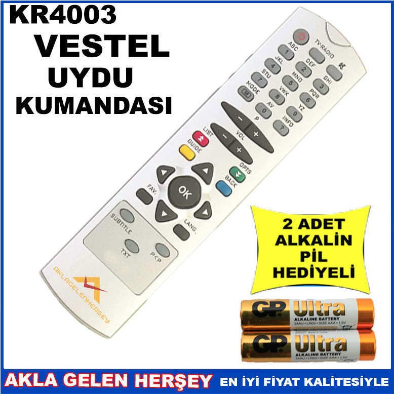VESTEL UYDU CİHAZI Receiver KUMANDASI KR4003
