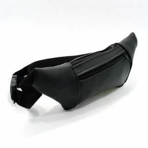 3Gözlü Fermuarlı Askılı Klasik Model Sade Deri Bel Çantası Unisex