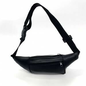 3Gözlü Fermuarlı Askılı Klasik Model Sade Deri Bel Çantası Unisex