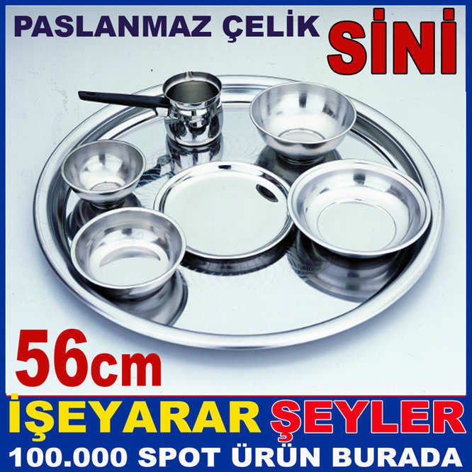 56cm PASLANMAZ ÇELİK SİNİ EN BÜYÜK BOY TEPSİ