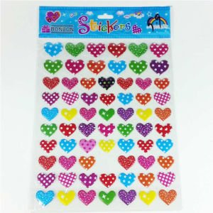 67'li Kabartmalı Renkli Kalp Stickers (telefon-tablet-laptop-stickers)