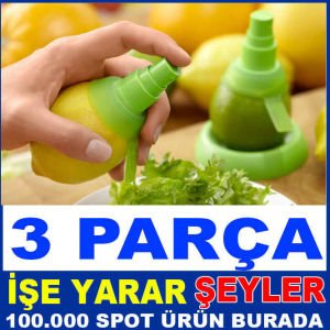 PRATİK SPREY ŞEKLİNDE 3 PARÇA LİMON SIKACAĞI