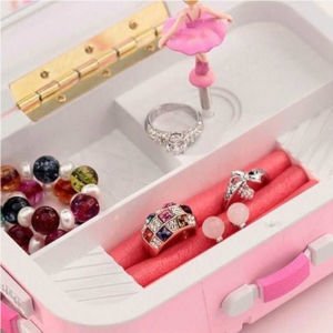 Renkli BavuI Tasarımlı Tekerlekli Müzik ve Takı Kutusu Şık Tasarım Bavul Tipi Seyahat Çantası