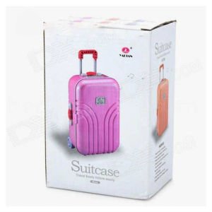 Renkli BavuI Tasarımlı Tekerlekli Müzik ve Takı Kutusu Şık Tasarım Bavul Tipi Seyahat Çantası