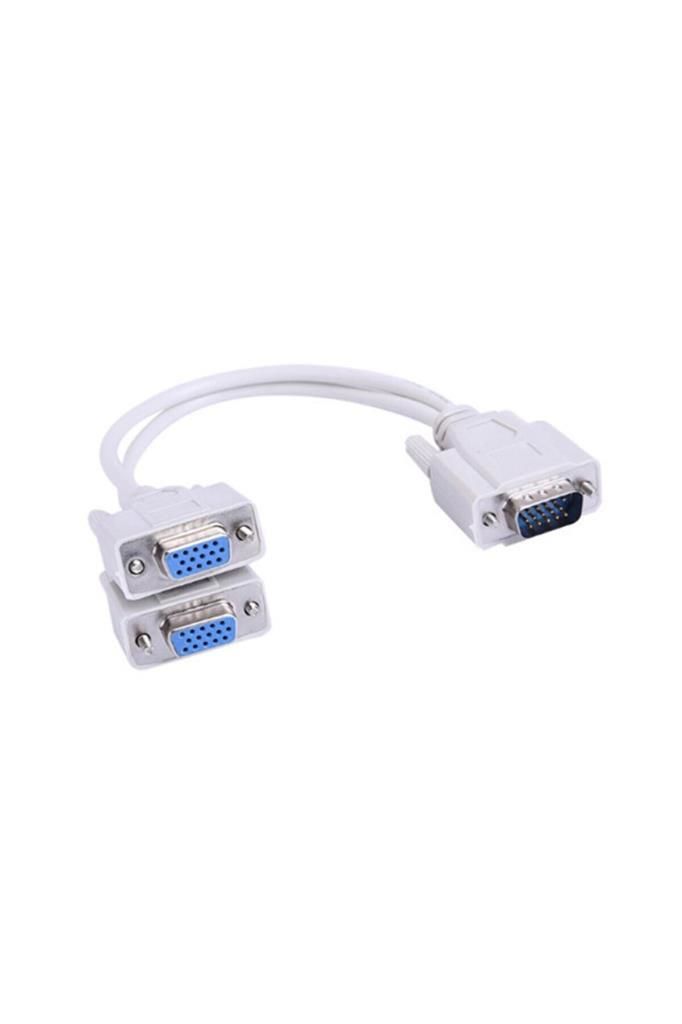 VGA 2'li Çoklayıcı Y Splitter kablo 1 erkek 2 dişi