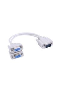 VGA 2'li Çoklayıcı Y Splitter kablo 1 erkek 2 dişi