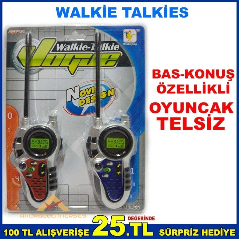 WALKİE TALKİES OYUNCAK TELSİZ 100 METRE MESAFELİ