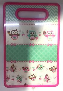 Tek Yüzü Desenli Çift Taraflı Kullanım Kesim Panosu 30cmx20cm