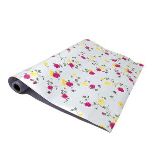 5mt Rulo 500x45cm Sarı ve Pembe Gül Desen Kendi Yapışkanlı Pvc Folyo Duvar+Mobilya,Dolap Kaplaması