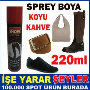 KOYU KAHVERENGİ SÜET-NUBUK DERİ EŞYA SPREY BOYA -2