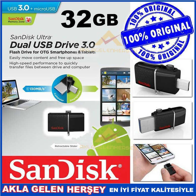 SANDİSK 32GB ULTRA DUAL USB 3.0 OTG FLASH BELLEK